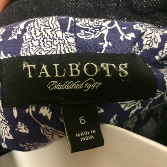 Talbots dark wash denim blazer size 6 - Picture 5 of 6